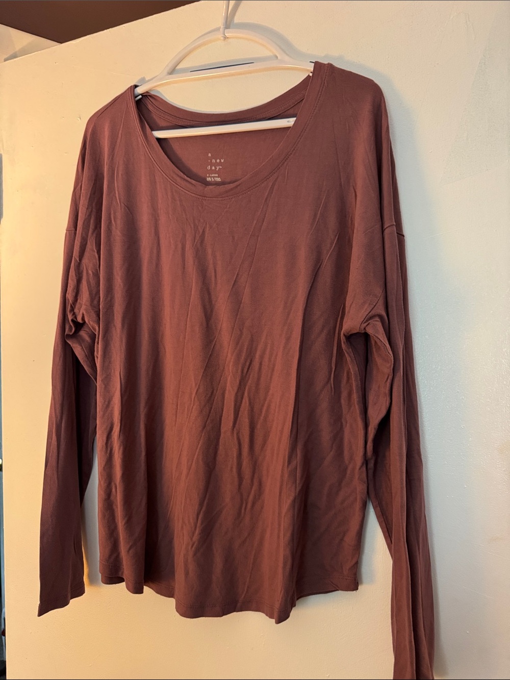 a new day Long Sleeve Crewneck Top - Mauve Rose